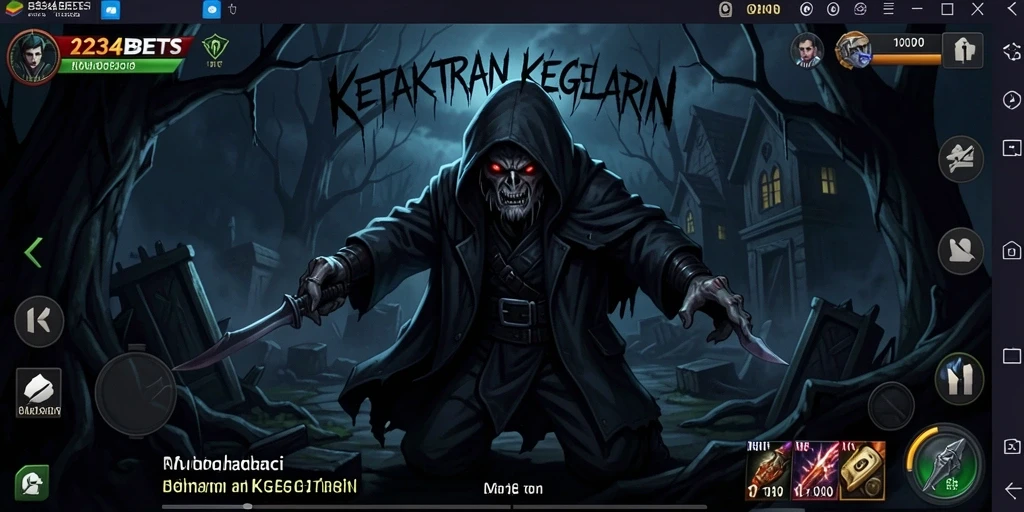 Tangkapan layar menunjukkan suasana mencekam dalam gameplay 1234BETS.