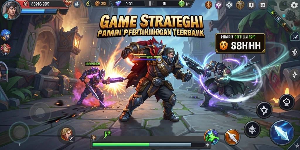 Tampilan gameplay seru dalam 8HHH yang penuh strategi.