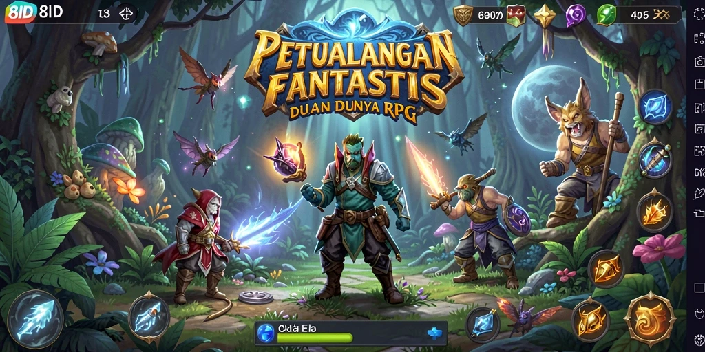 Skrinsut gameplay 8ID menampilkan pertempuran seru dalam dunia RPG.