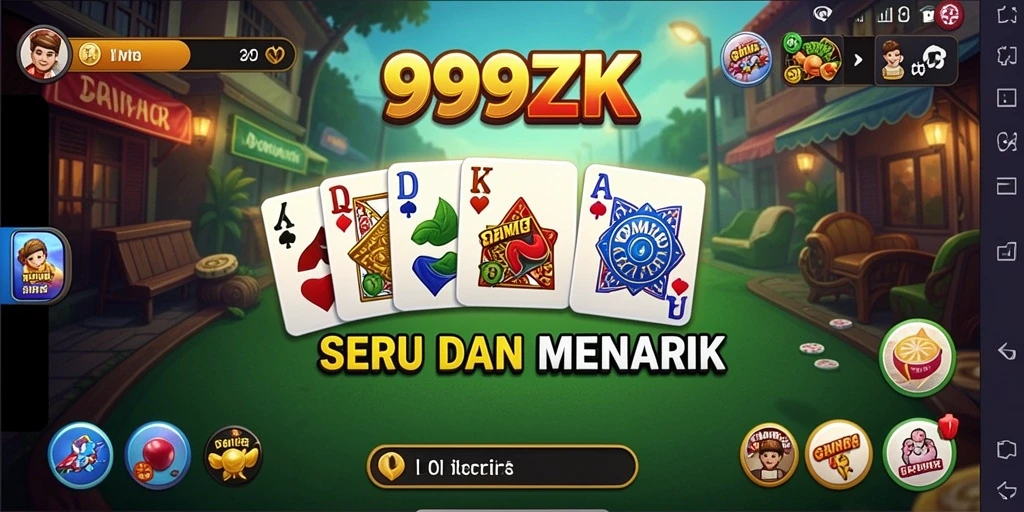 Tampilan gameplay menegangkan dari 999ZK saat bermain domino.