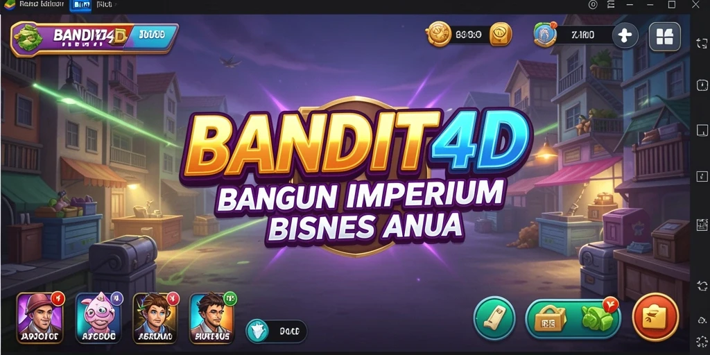 Screenshot BANDIT4D menampilkan pemain yang mengelola bisnis dengan antusias.