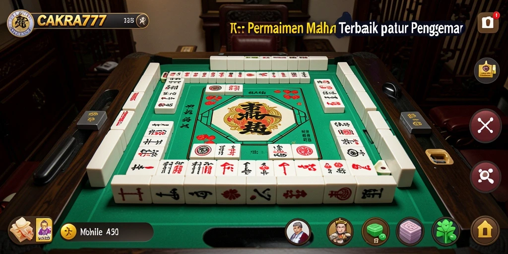 Tangkapan layar gameplay CAKRA777 yang mengasyikkan dengan suasana Mahjong.
