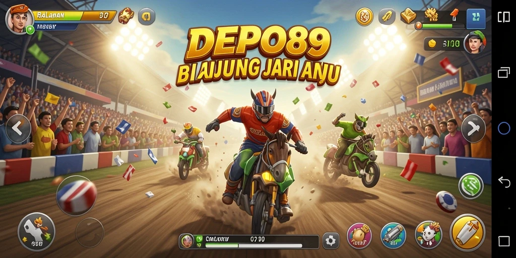 Gameplay seru DEPO89 dengan arena balapan yang menantang.