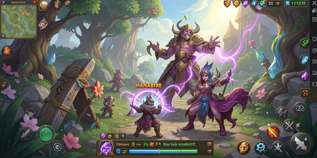 Screenshot gameplay HANABI88 yang menampilkan pertarungan mendebarkan.