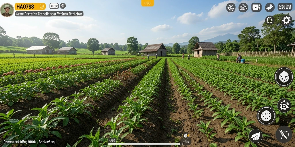 Tampilan gameplay HAO788 dengan aktivitas berkebun yang seru.