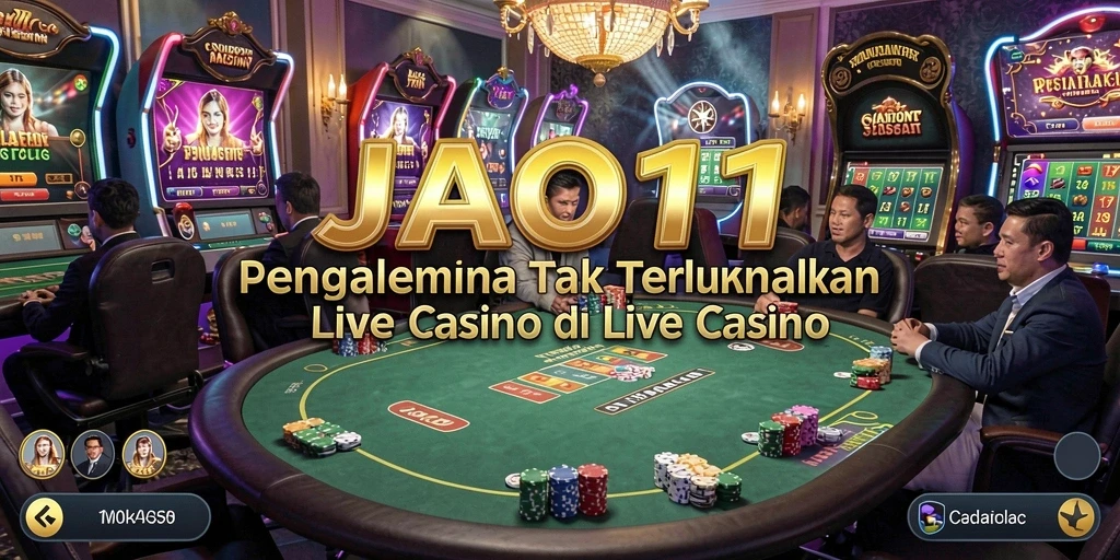 Screenshot JAGO11 menampilkan dealer langsung dan permainan yang mendebarkan.