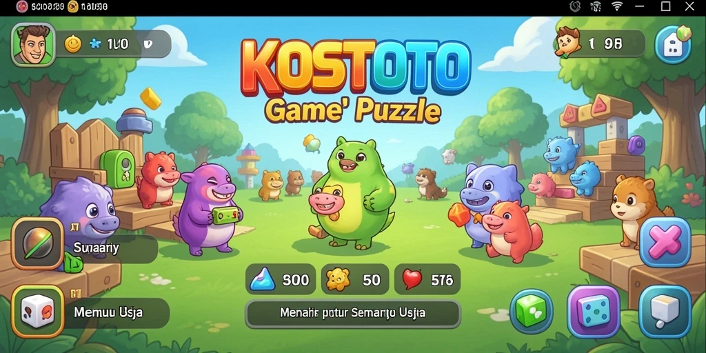 Gameplay KOSTOTO menampilkan berbagai teka-teki yang menarik.