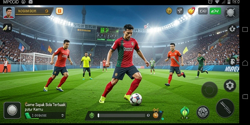 Tangkapan layar MPOID menampilkan aksi seru permainan sepak bola.