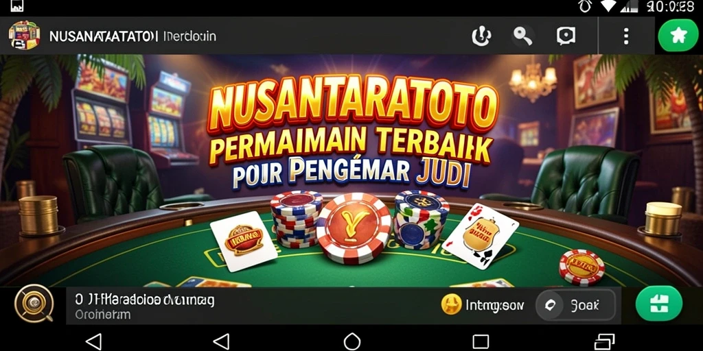 Screenshot gameplay NUSANTARATOTO yang menampilkan permainan kasino yang seru.