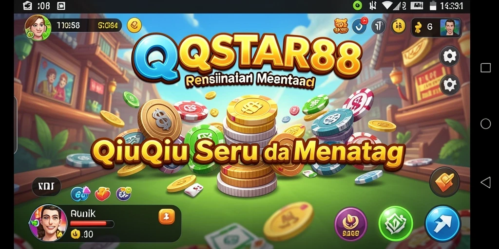 Tampilan dinamis gameplay QiuQiu QQSTAR88 yang seru.