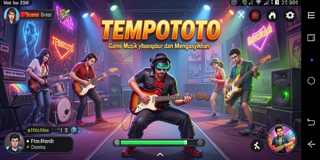 Tampilan gameplay TEMPOTOTO yang seru dan penuh warna.
