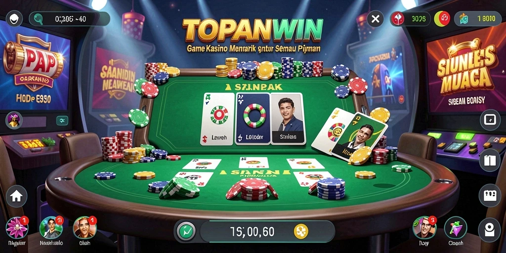 Tampilan gameplay menarik dari aplikasi Kasino TOPANWIN.